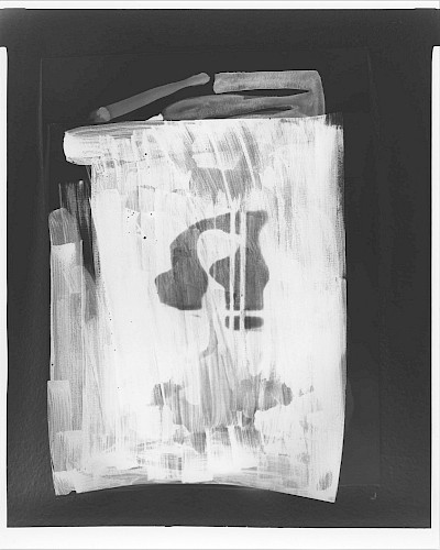 <i>m #4</i>, 2019<br />
<em>Gelatin silver handprint on baryta paper, direct exposure</em><br />
25 x 20 cm<br />
Unique piece